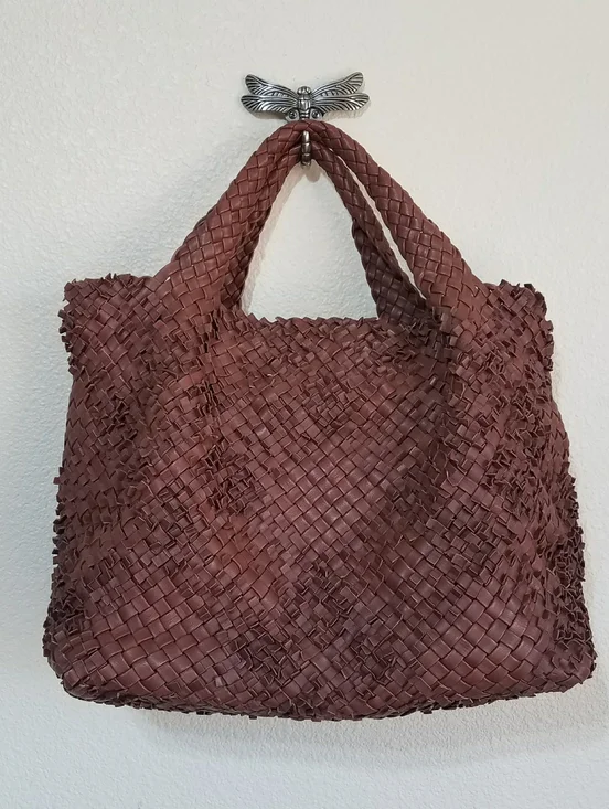 Falorni Italia Leather Textured Woven Large Tote Bag - Picture 1 of 9